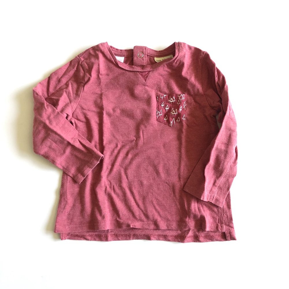 ZARA Pocket Tee Cotton Long Sleeve